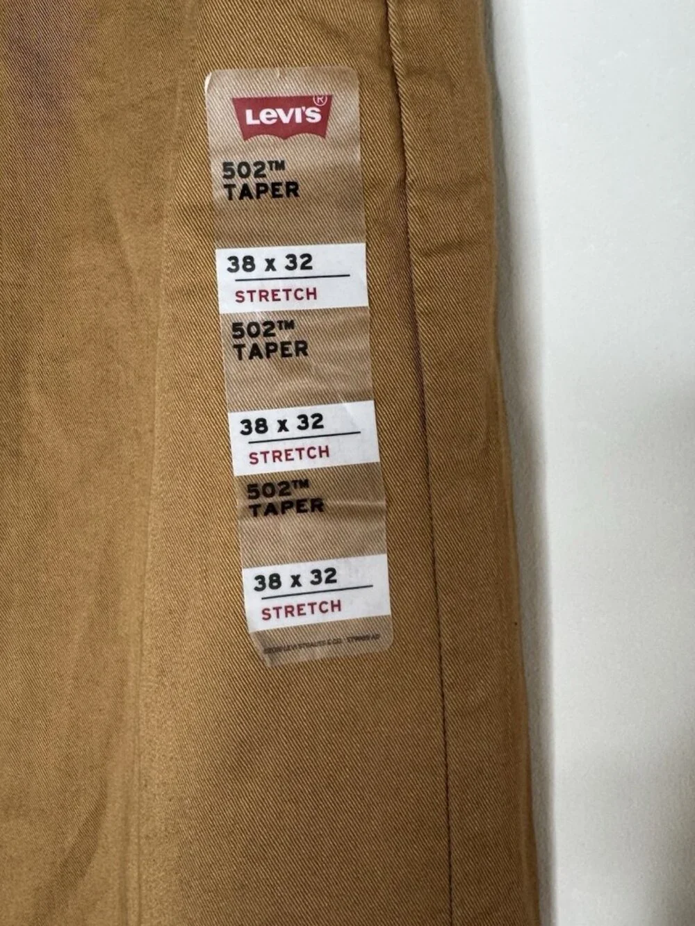 Levi’s 502 Taper 38 W 32 L Brown Jeans MRSP $69.50 Office Career Casual New NWT